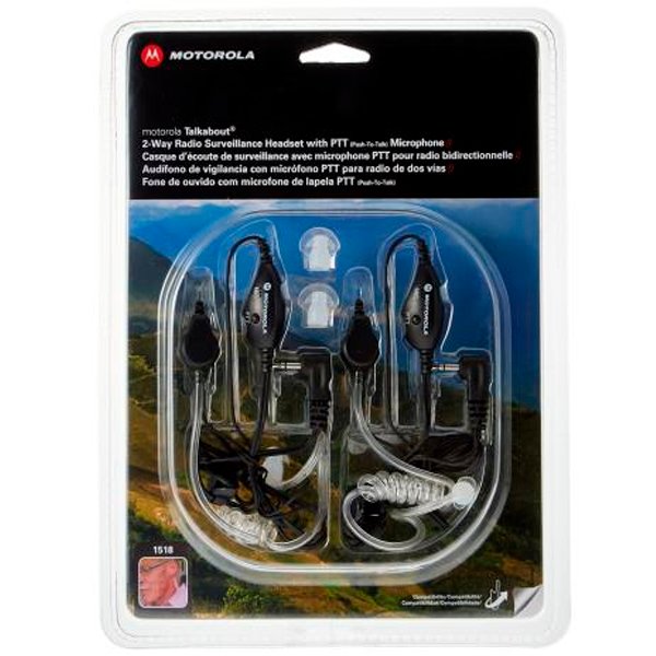 Auriculares de vigilancia con micrófono PTT  1518