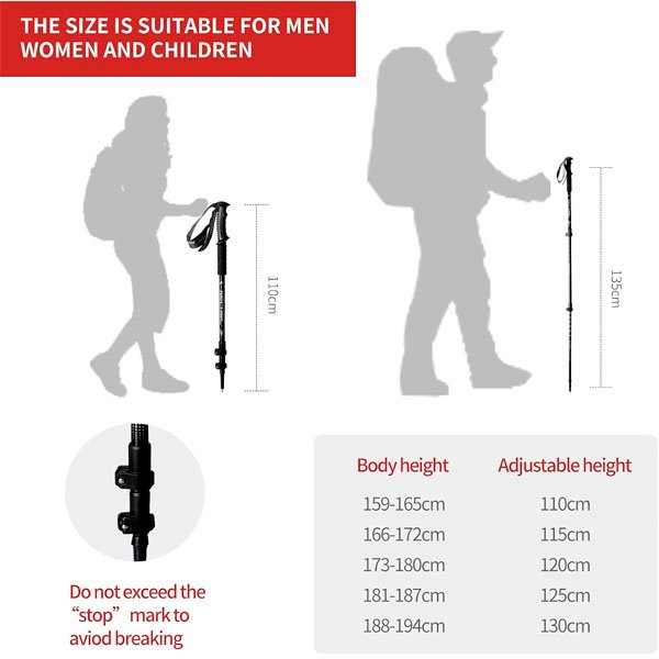 JUEGO DE BASTONES DE SENDERISMO Duralumin